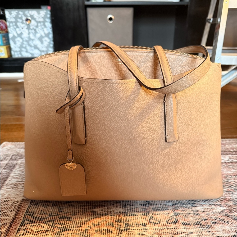 Kate Spade Tan Leather Briefcase/Tote Bag